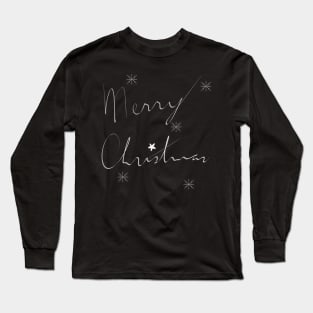 Merry Christmas with Snowflakes Long Sleeve T-Shirt